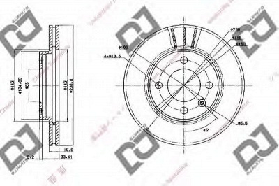 DJ PARTS bd1978 -  Тормозной диск